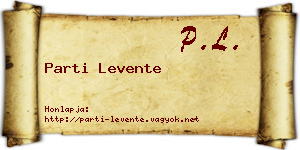 Parti Levente névjegykártya